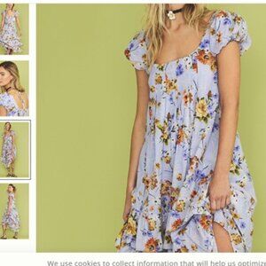 Romantic Anthropologie Tiered Cap-Sleeve Dress NWT Size Small